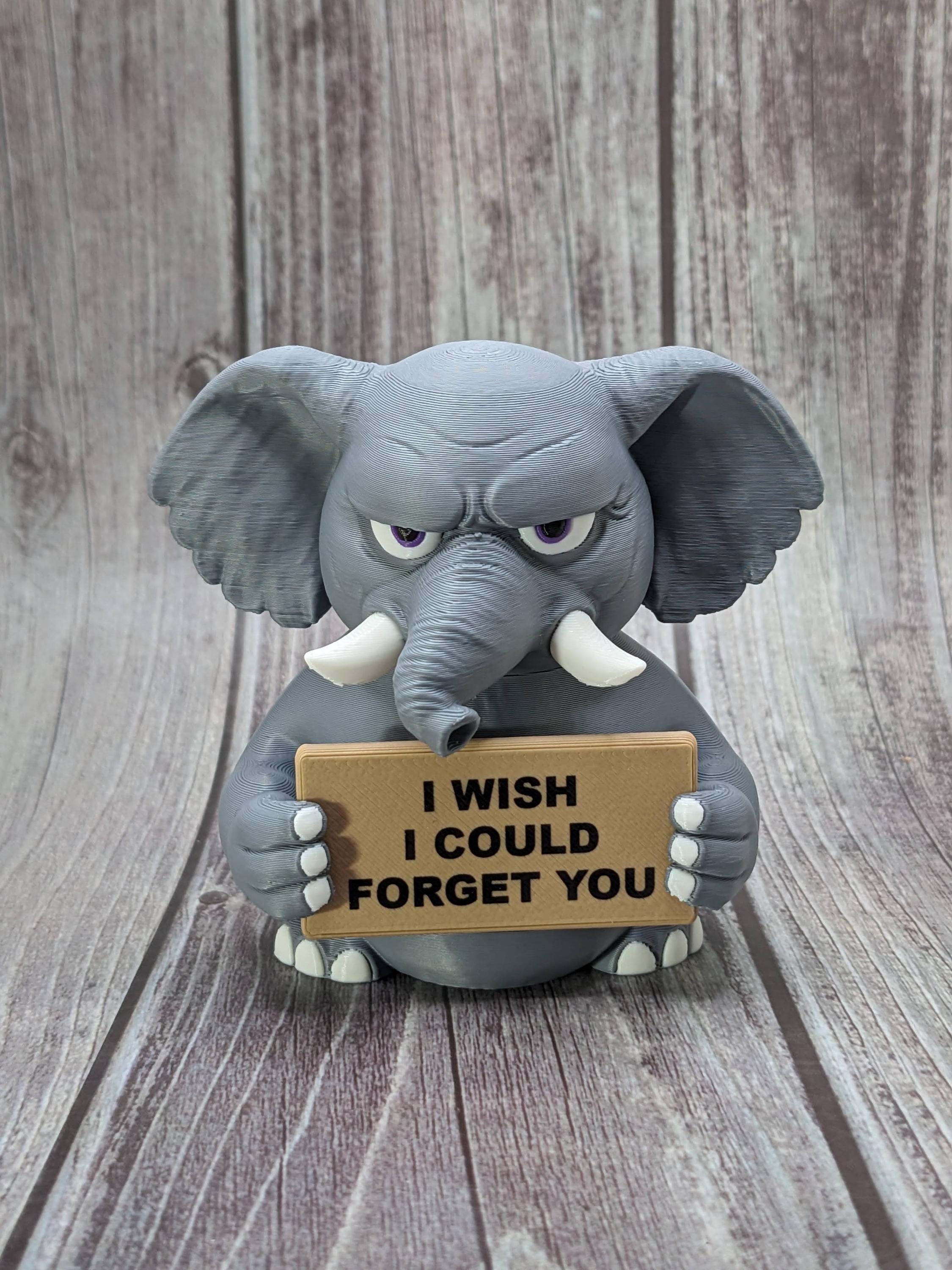 Elephant with Attitude | Funny 3D Printed Elephant Figurine