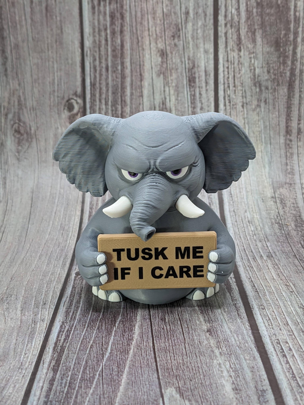 Elephant with Attitude | Funny 3D Printed Elephant Figurine