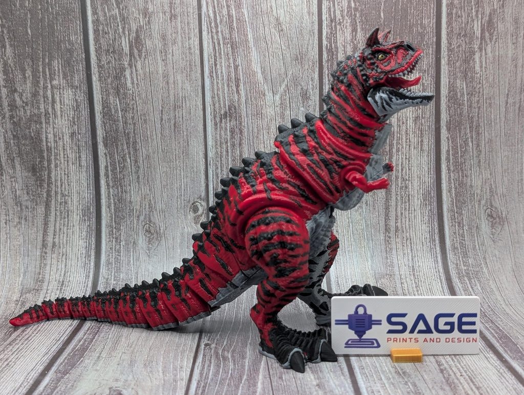 3D Printed Articulated Carnotaurus | Flexible Dinosaur Figure
