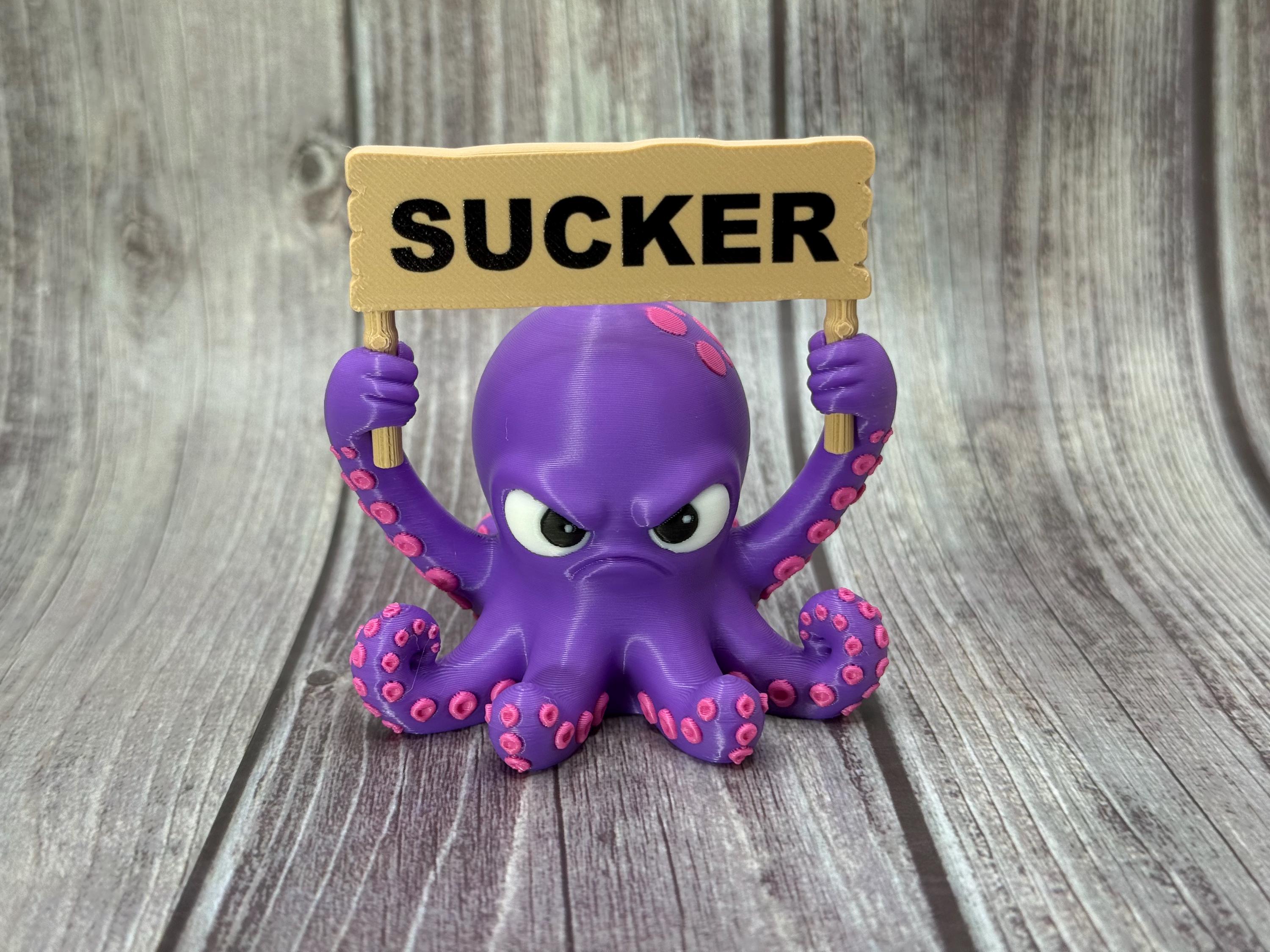 Octopus with Attitude | Funny 3D Printed Octopus Figurine