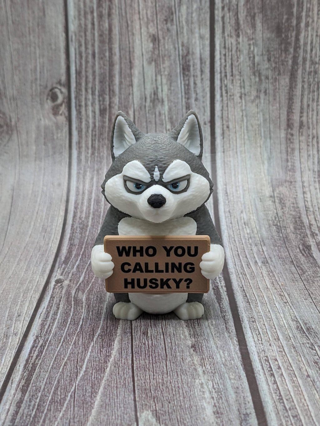 Husky with Attitude | Funny 3D Printed Husky Figurine | Sarcastic Dog Deco