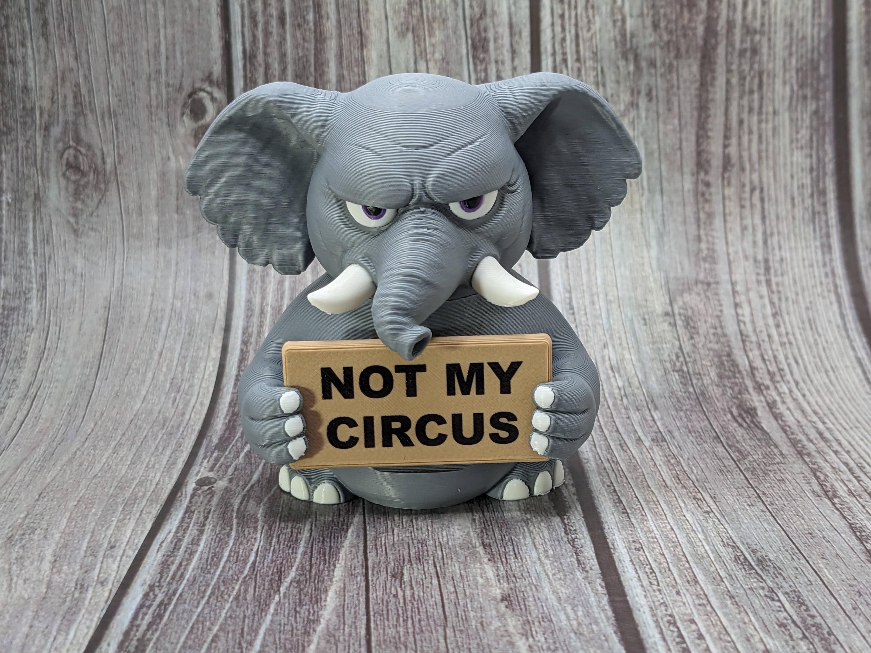 Elephant with Attitude | Funny 3D Printed Elephant Figurine