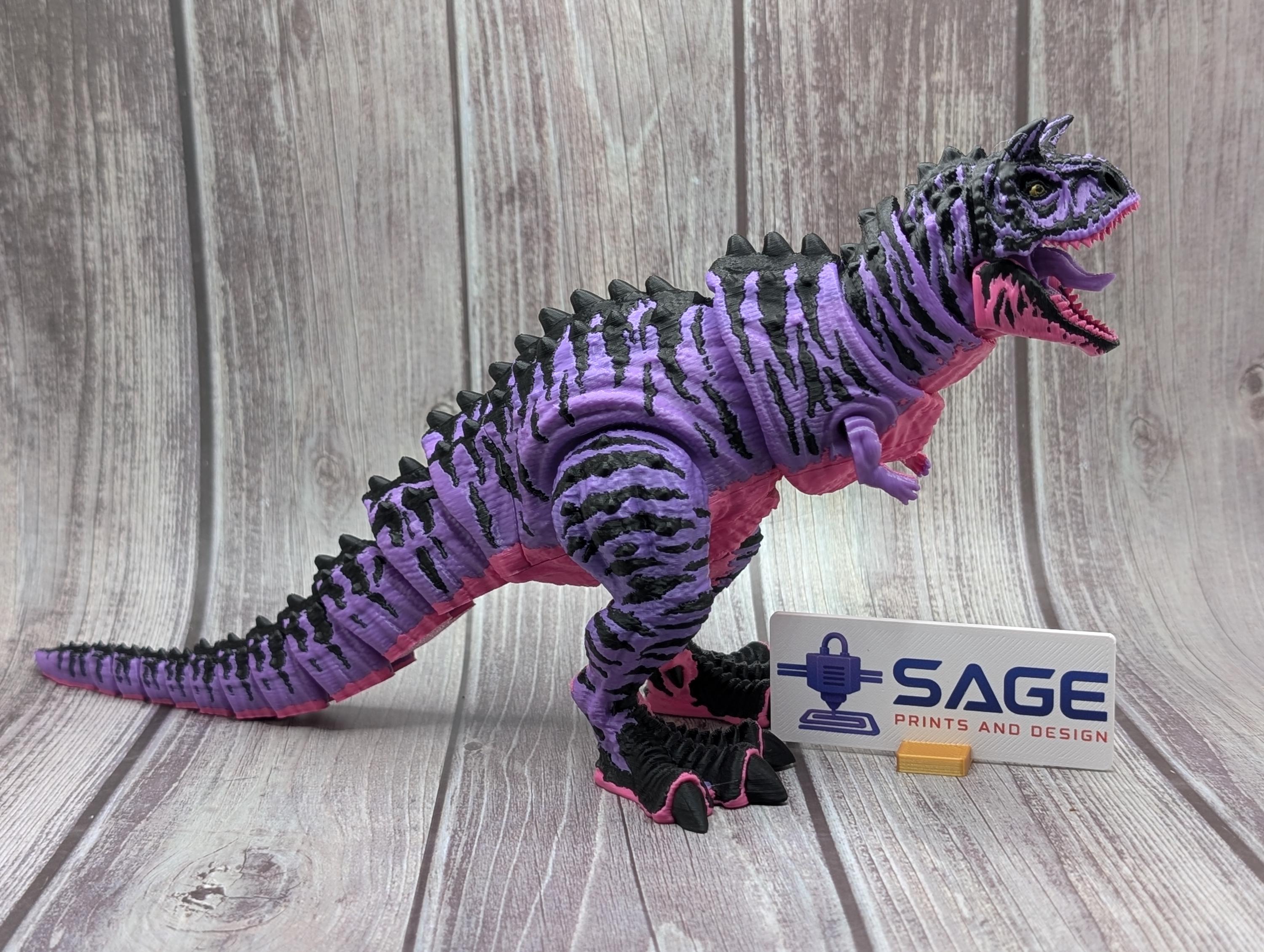 3D Printed Articulated Carnotaurus | Flexible Dinosaur Figure
