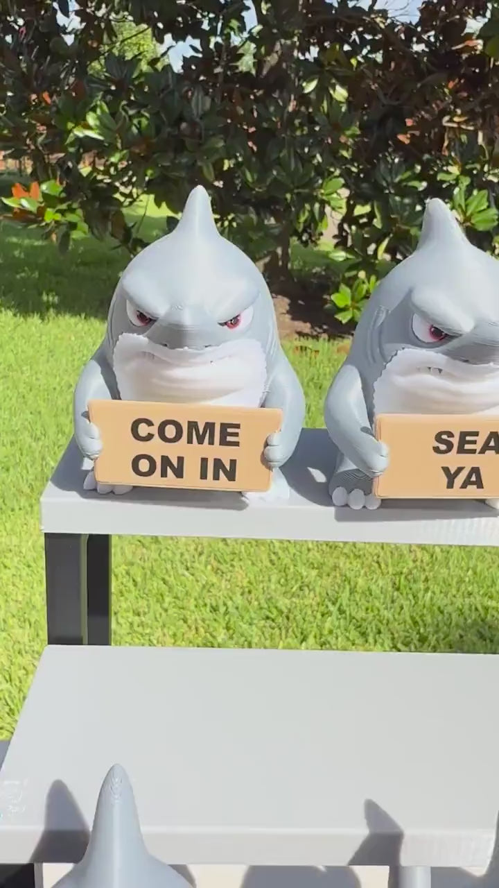 3D Printed Shark Figurine | Sassy Attitude, Funny Signs, Ocean Decor